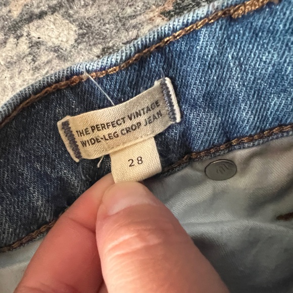 The Perfect Vintage Wide-Leg Crop Jean Medium Wash Size 28 - Picture 8 of 12